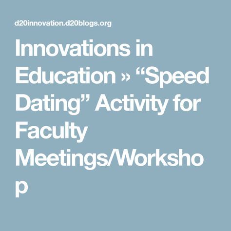speed dating themes
